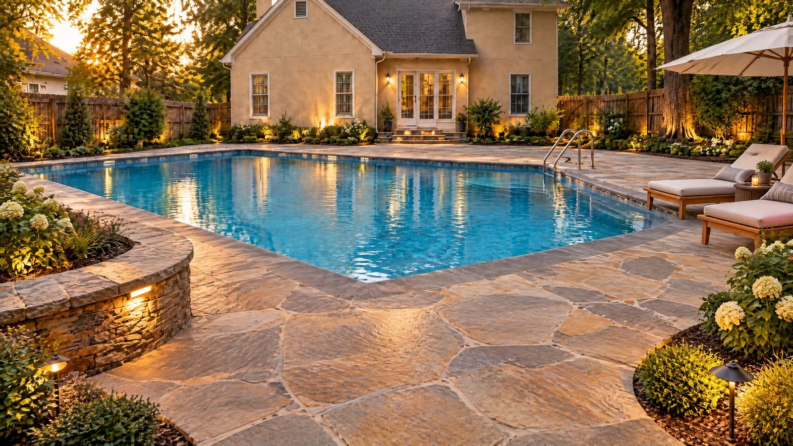 Completed poolside retreat reveal