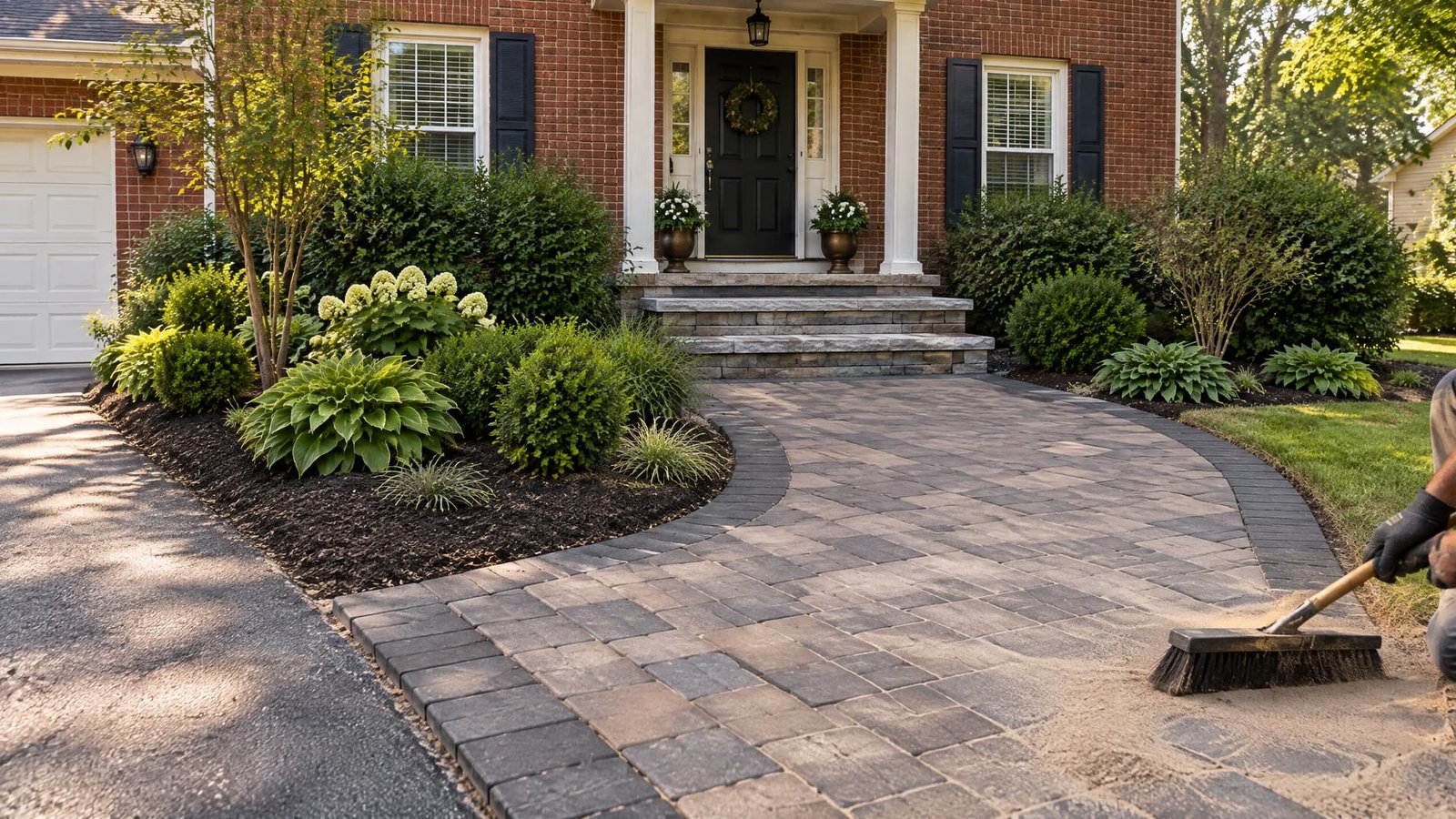 Border, step, and joint-sand finishing