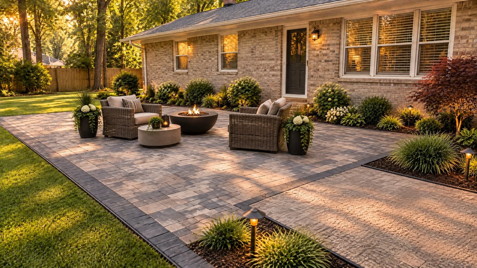 Completed patio and outdoor living reveal