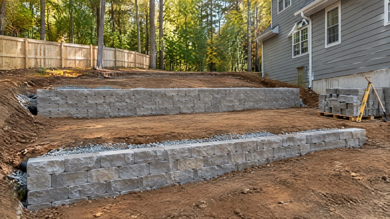 Retaining-wall installation