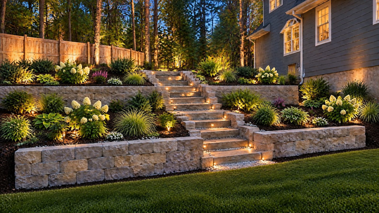 Completed terraced garden reveal