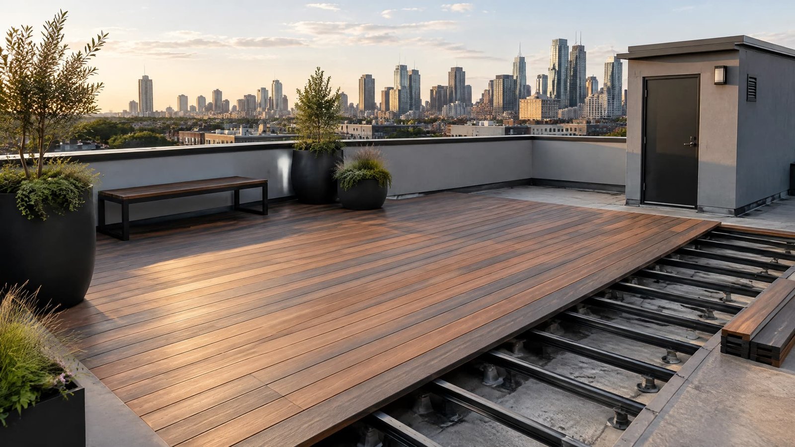 Composite-deck installation in progress