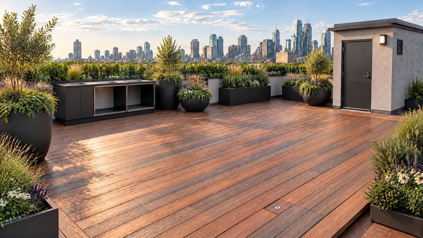Rooftop garden planting stage